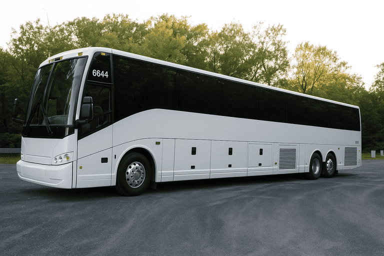 exterior of Evanston Minibus Company coach bus